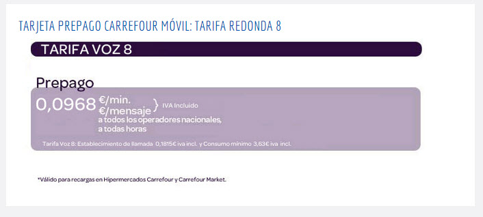 Carrefour movil tarifas prepago 2015