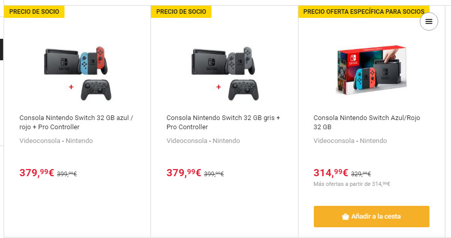 precios Nintendo Switch