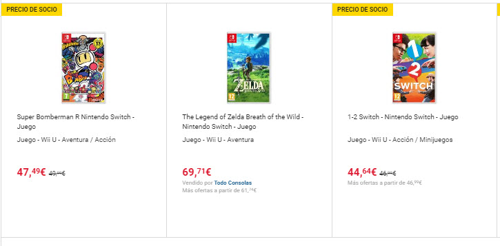 precios juegos nintendo switch