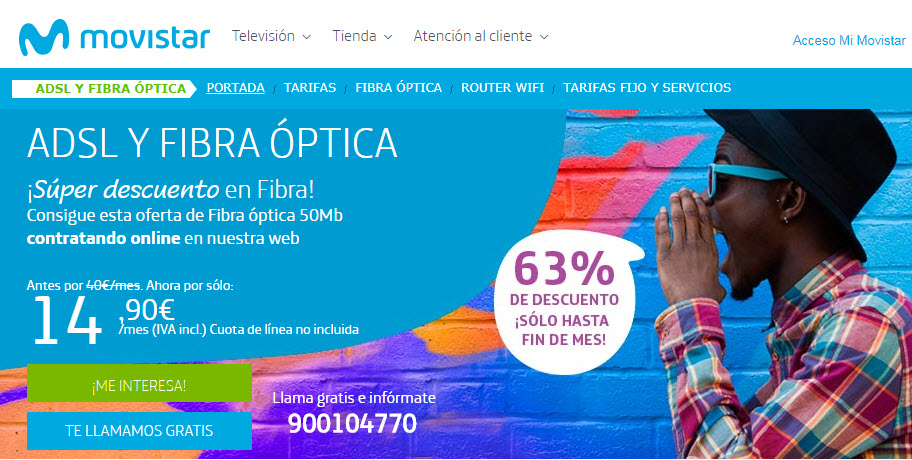 Tarifas Movistar Fibra Base