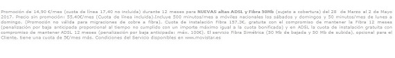 movistar fibra tarifas