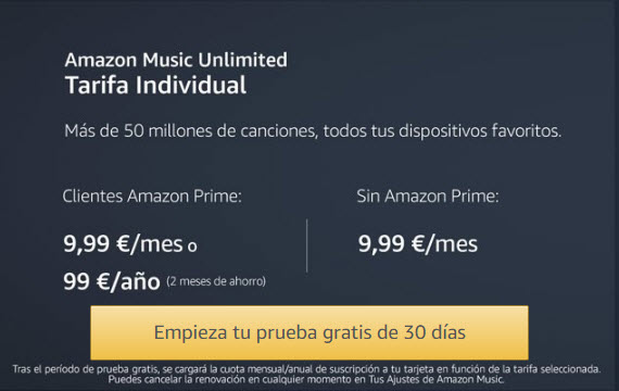 amazon music unlimited precio