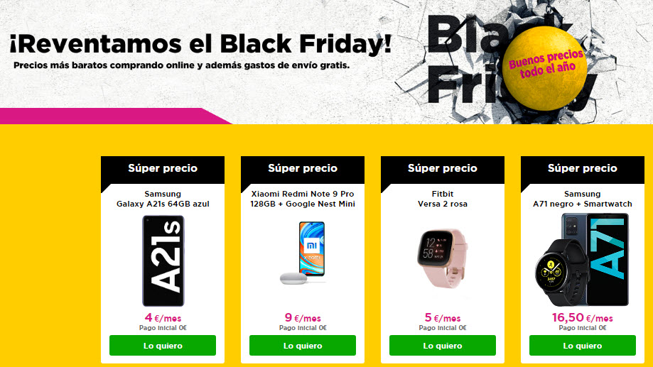 jazztel black friday smartphones