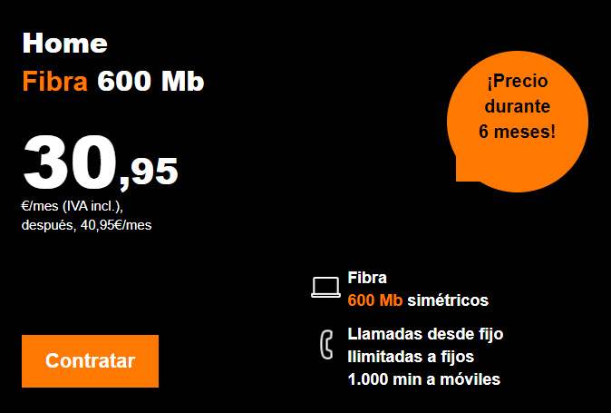 fibra optica orange precios