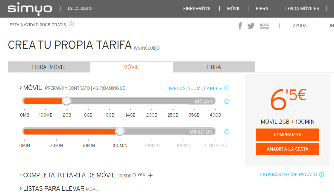 tarifas contrato simyo
