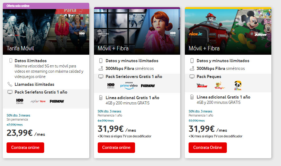 vodafone one tv precios