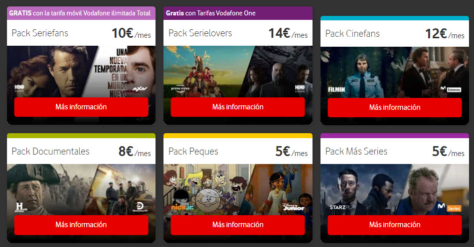 pack series vodafone tv